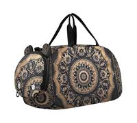Trendy Daisy Floral Nero Carry on Duffel Bag Ragazzi Weekender Pernottamento Ragazze Duffle Bags Travel Tote Bambini Palestra Duffle, Stampa floreale mandala classica, classico