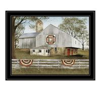 Trendy Decor 4U BJ1020GP-704G American Star Quilt Block Barn Wall Art by Billy Jacobs - Americana Architecture 53,3 cm H x 68,6 cm W