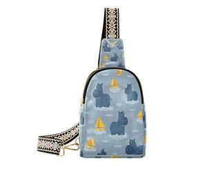 Trendy Divertente Ippopotamo Nautico Grigio (parola chiave) (prop1) (longword) per (scenario)