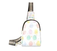 Trendy Easter Eggs Pastel Color Silhouette crossbody fanny pack multiuso borsa a tracolla per escursioni, Uova di Pasqua Colore Pastello Silhouette