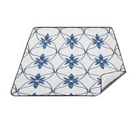 Trendy Europe Guilloche Pattern Blu Impermeabile Packable Coperta Impermeabile Picnic Prato Coperta per 4 A 6 Adulti Regalo di Estate Manta de Playa extra