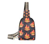 Trendy Evil Laughing Flame Demon fanny pack pannolino impermeabile zaino per le donne per l'escursionismo, Demone Fiamma Ridente Malvagio, 1 size