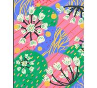 Trendy flower aesthetic notebook: modern abstract nature inspired design, 110 lined pages, soft matte cover