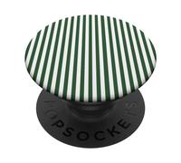Trendy Green and White Vertical Lines Stripe PopSockets PopGrip Adesivo