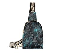 Trendy Halloween Blu e Nero Web piccola borsa a tracolla robusta per le donne antifurto per il viaggio