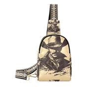 Trendy Handsome Black Western Cowboy Silhouette piccolo fanny pack robusta borsa a tracolla per le donne per il viaggio, Bella silhouette cowboy occidentale nero, 1 size
