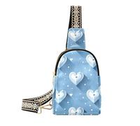 trendy Hearts Powder Blue la borsa a tracolla antifurto il marsupio a tracolla per escursioni