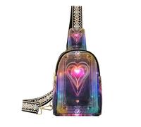 Trendy Hearts Tarot Black body fanny pack antifurto per le donne in pelle crossbody per viaggio, cuori tarocchi nero