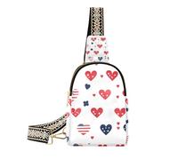 Trendy Independence Day Heart womens fanny pack multiuso fanny pack per le donne per l'escursionismo, Cuore Giorno dell'Indipendenza, 1 size