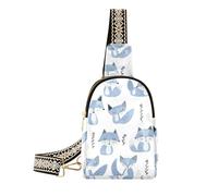 trendy Jon Klassen Style Fox Sky Blue Lavanda Bianco piccolo fanny pack robusto borse a tracolla marsupio per escursioni