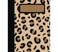 Trendy Leopard Print Aesthetic Composition Notebook For Girls, Journal, Cute School Supplies, 100 Lined Pages, College Ruled