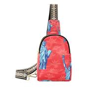 Trendy Liberty Pattern Blu Rosso Borsa a tracolla multiuso Marsupio a tracolla per il giorno pack, Modello Liberty blu rosso, 1 size