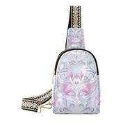 Trendy Masks Carnivals Borsa lilla e grigio argento per donna marsupio nero multiuso per zaino da giorno, maschere carnevali Grigio lilla e argento, 1 size