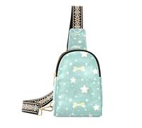 Trendy Mint Green Star Bow nero fanny pack moda fanny pack borsa petto per escursionismo, Fiocco Stella Verde Menta, 1 size