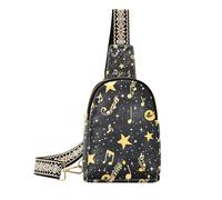 Trendy Music Patterns Stars Nature fanny pack donne moda crossbody borse per le donne per l'escursionismo, modelli musicali stelle natura, 1 size