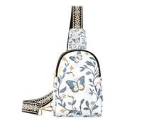 Trendy Navy Blueb Butterfly Branch marsupio crossbody carino borse da viaggio per le donne per il pacchetto di giorno, Ramo di farfalla blu navy, 1 size