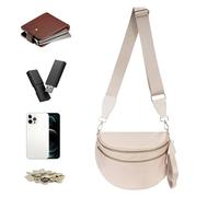 Trendy Nylon Shoulder Bag - Spacious Crossbodys Purse with Adjustable Strap | Fashionable Lightweight Handbag for Women Girls, Practical Tote for School Shopping Travel Commute, 31x14x22cm White Black