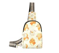 Trendy Orange Cartoon Cute Duckling piccolo marsupio robusto crossover borse per le donne per l'escursionismo, Anatroccolo Carino Cartone Animato, 1 size