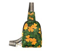 Trendy Orange Green St Patrick's Day Clover cross body bag robusto cross body pack per il viaggio, Trifoglio arancione verde San Patrizio, 1 size