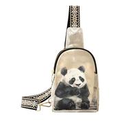 trendy Panda Black Ink Painting Carino borsa a tracolla da viaggio borsa multiuso per le donne a tracolla per escursioni, panda pittura a inchiostro nero carino, 1 taglia, Panda Inchiostro Nero