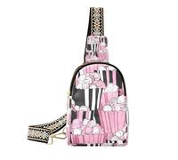 Trendy Peach Black Cartoon Cute Popcorn bag per viaggi borse multiuso per le donne crossbody per il viaggio, Popcorn carino cartone animato nero pesca, 1 size