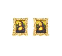 Trendy Pins Orecchino Donne Minimalista Pittura A Olio Arte Ritratto Cornice Orecchini Penna Donna Moda Coppia Gioielli Oggetti Drop Set Set Orecchini, Taglia unica, come descritto