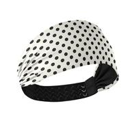 Trendy Polka Dot Nero Beige Traspirante Fasce per il sudore per le donne Fasce elastiche per Yoga lavaggio viso make up banda para la cabeza