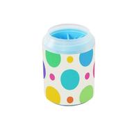 Trendy Polka Dot Peach Blue Colorful Portable Dog Foot Washer Soft Silicone Setole Piedi Macchina per la pulizia dei piedi per cani di taglia piccola, media e grande razza cani/gatti