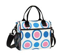 Trendy Polka Dot Pesca Blu Stampa Borse Pranzo per le Donne con Tracolla Riutilizzabile Mens Lunchbox per il Lavoro per la Scuola loncheras para Mujer