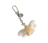 Trendy - Portachiavi a forma di stella con ali d'angelo, morbido al tatto, perfetto per dare fascino a teenager, dolce peluche
