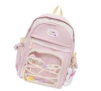Trendy Reticulation View Schoolbag Sofisticato Ciondolo Abbellimenti Tessuto Resistente alle intemperie Multi Funzionale Compartimentazione Comfort Trasporto Risoluzione Incantevole Incantevole Anime