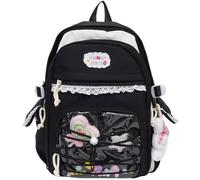 Trendy Reticulation View Schoolbag Sofisticato Ciondolo Abbellimenti Tessuto Resistente alle intemperie Multi Funzionale Compartimentazione Comfort Trasporto Risoluzione Incantevole Incantevole Anime