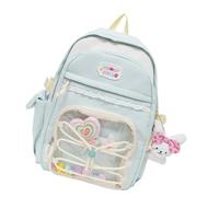 Trendy Reticulation View Schoolbag Sofisticato Ciondolo Abbellimenti Tessuto Resistente alle intemperie Multi Funzionale Compartimentazione Comfort Trasporto Risoluzione Incantevole Incantevole Anime