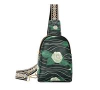 Trendy Rose Velvet Ribbon Grass Green piccola borsa a tracolla carino borse a tracolla per le donne per l'escursionismo, Nastro di velluto rosa verde erba, 1 size