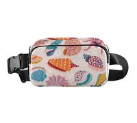 Trendy Shell Orange Fanny Pack Womens Impermeabile Hip Bag Belt Pouch Cute Travel Marsupio per gli uomini, Trendy Shell Orange, 20,3 x 13,5 x 5,8 cm, Divertente Carino, Trendy Shell Orange, 20,3 x