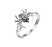 Trendy Silver Color Zircon Spider Halloween Present Finger Ring For Women Wedding Party Engagement Jewelry Gifts Nice processing