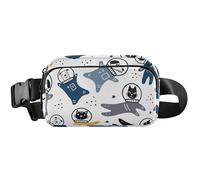 Trendy Space Cats White Women Marsupio marsupio marsupio impermeabile modello crossbody marsupio trendy gatti spaziali bianchi, 20,3 x 13,5 x 5,8 cm, divertente carino, gatti spaziali alla moda