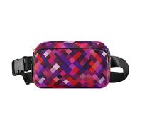Trendy Squares Yellow Rose Gold Elegante Marsupio Borsa a Tracolla per Donne Uomini Adolescenti Grande Capacità Crossbody Borsa a Tracolla, Chic Romboide Viola Rosso, 1 size