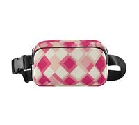 Trendy Squares Yellow Rose Gold Elegante Marsupio Borsa a Tracolla per Donne Uomini Adolescenti Grande Capacità Crossbody Borsa a Tracolla, Retro romboidale neutro rosa caldo, 1 size