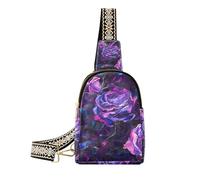 Trendy Stereo Roses Deep Purple 3d Stereoscopico Style grande fanny pack moda nero crossbody fanny pack per il viaggio, Rose stereo, viola scuro, stile stereoscopico 3D, 1 size