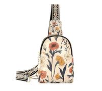 Trendy Summer Flowers Garofano Portulaca Grandiflora Narciso Beige borsa a tracolla da uomo borsa da viaggio multiuso per gli uomini per l'escursionismo, estate Fiori Garofano Portulaca grandiflora