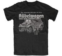 Trendy T-Shirt Kübelwagen Typ 82 Mens Summer Fashion hirt Schwarz Wh WK Fahrzeug Oldtimer Kübel Esatzteile Milit Black L