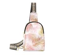 Trendy Tropical Palm Tree Pesca e Foglie d'oro borsa per le donne leggero zaino a tracolla per le donne per l'escursionismo
