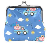 Trendy Trucks Blu Donne Portamonete & Sacchetti Fibbia Bacio Blocco Carta Cambiare Borsa per la Moneta, Trendy Trucks Blu, classico