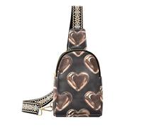 Trendy Turismo Illustrazione Cuori Bronzo petto bag per leggero marsupio per le donne per il viaggio