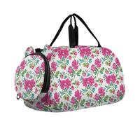 Trendy Vintage Flower Peach Gym Duffel Bag con scomparto per scarpe leggero Sport Gym Tote Bags per la pratica scolastica, sport, viaggi bolsa para hombre, Alla moda, vintage, fiore, pesca, moderno
