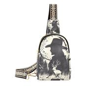 Trendy Western Cowboy Dream Catchers Triba Deerblack piccolo marsupio antifurto borsa a tracolla per le donne per il pacchetto di giorno, Cowboy occidentale Acchiappasogni Triba cervo nero, 1 size