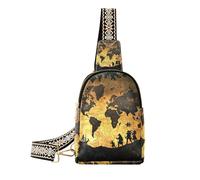 trendy World Game Treasure Map Pirates body fanny pack moda fanny pack borse a tracolla per il viaggio, mondo GIOCO mappa del tesoro Pirati, 1 size