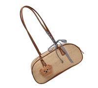 Trendy Woven Shoulder Bag for Women Zipper Closure Underarm Purse for Evening & Daily Essentials Hoboes Handbag