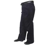 TrendyFashion Pantaloni da uomo comodi in velluto a coste elasticizzato per adulti, da ufficio, cintura con 3 tasche, Marina Militare, 34W x 31L